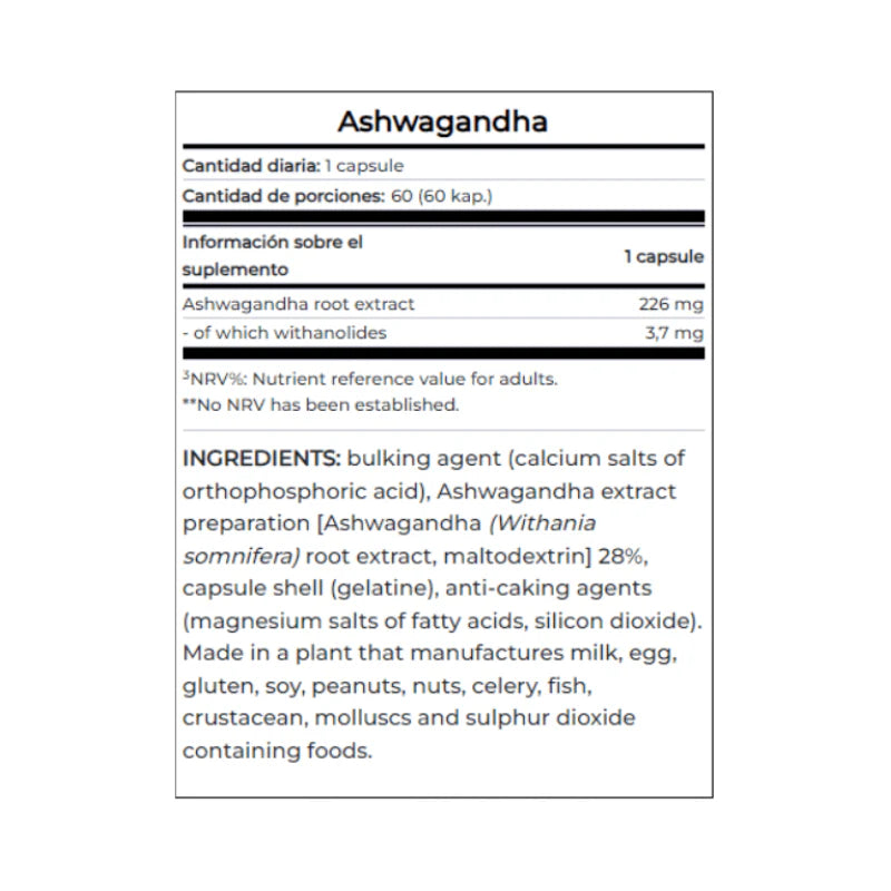 Ashwagandha Scitec Nutrition 226mg 60 Cápsulas