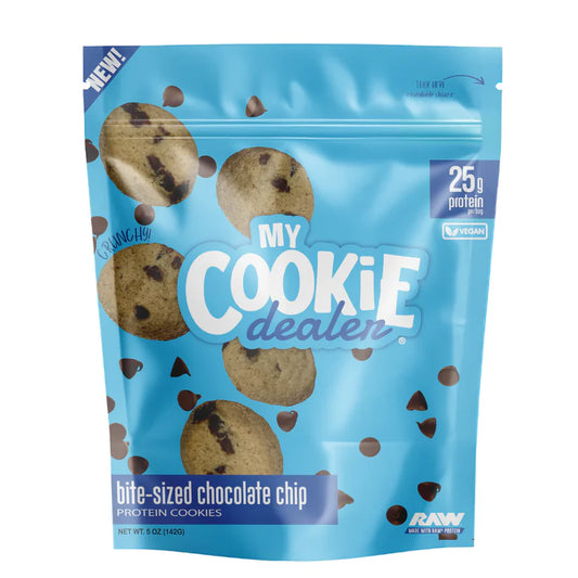 Paquete de cookies de proteína My Cookie Dealer sabor chocolate chip.