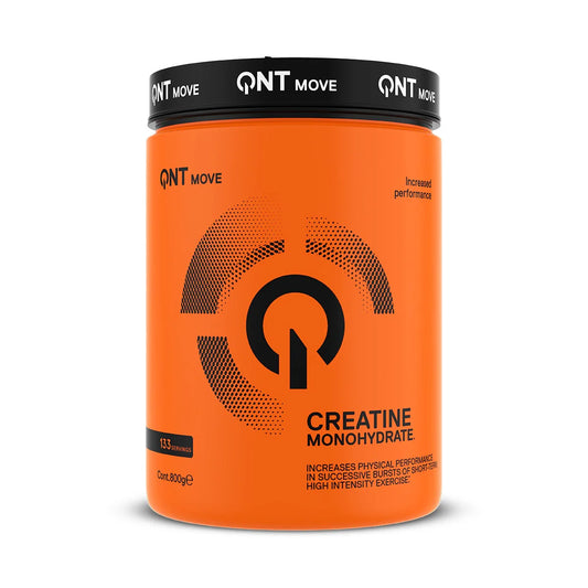 Envase de creatina monohidratada QNT 300g.
