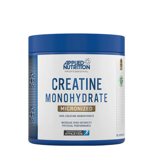Envase de Creatina Monohidratada Applied Nutrition 250g.