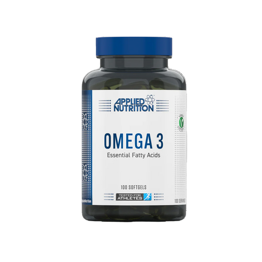 Frasco de Omega 3 Applied Nutrition 100 cápsulas.