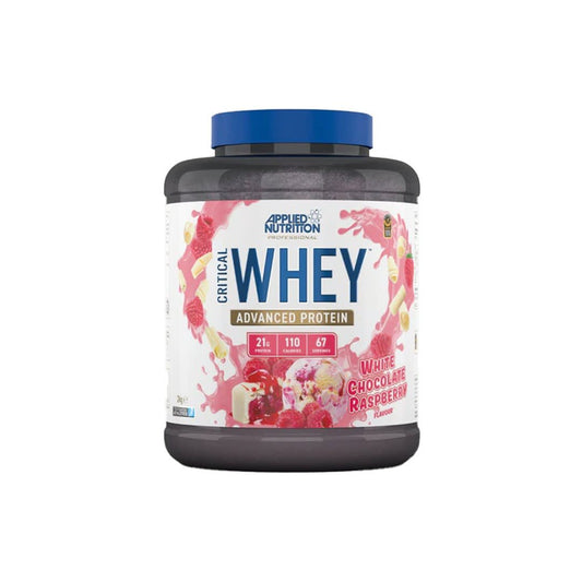 Envase de proteína Whey Applied Nutrition sabor White Chocolate Raspberry.