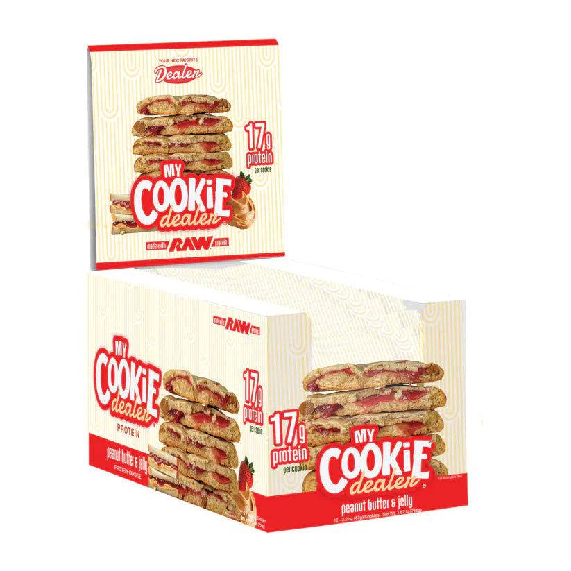 Caja de cookies proteicas My Cookie Dealer de 12 unidades.