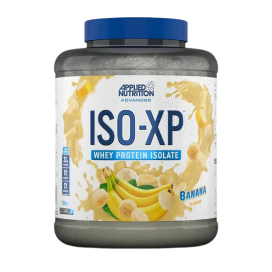 Envase de Proteína ISO-XP sabor banana de 1.8 kg.