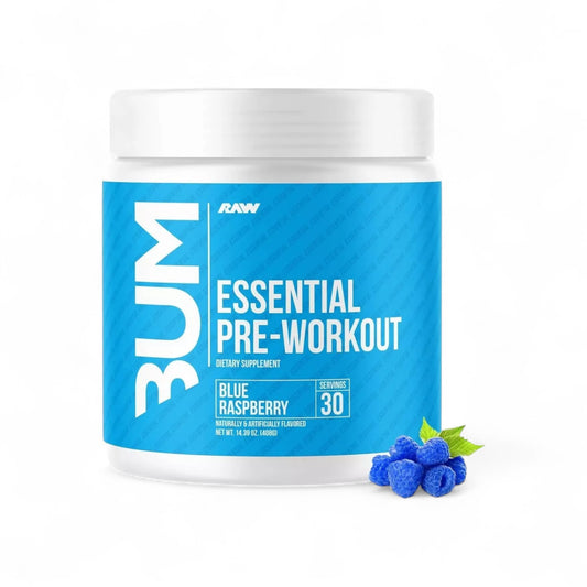 Envase de Pre Entreno RAW Nutrition Blue Raspberry.
