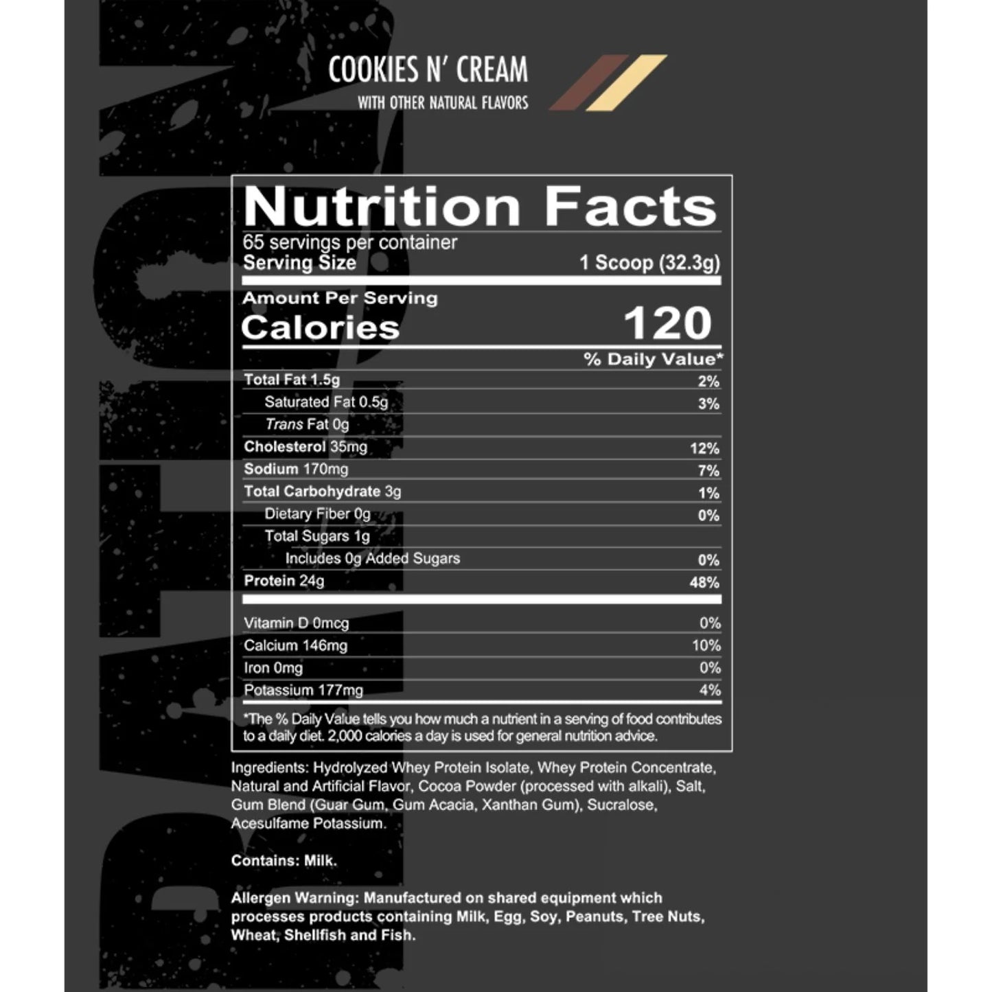 Envase de Proteína Ration 5LB sabor Cookies and Cream