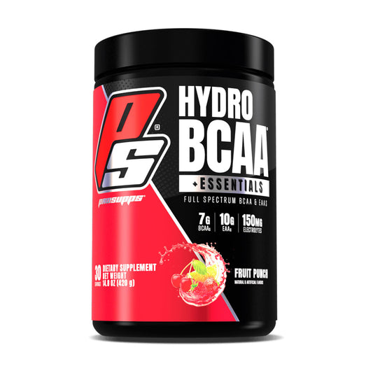 Envase de ProSupps HydroBCAA sabor Fruit Punch.