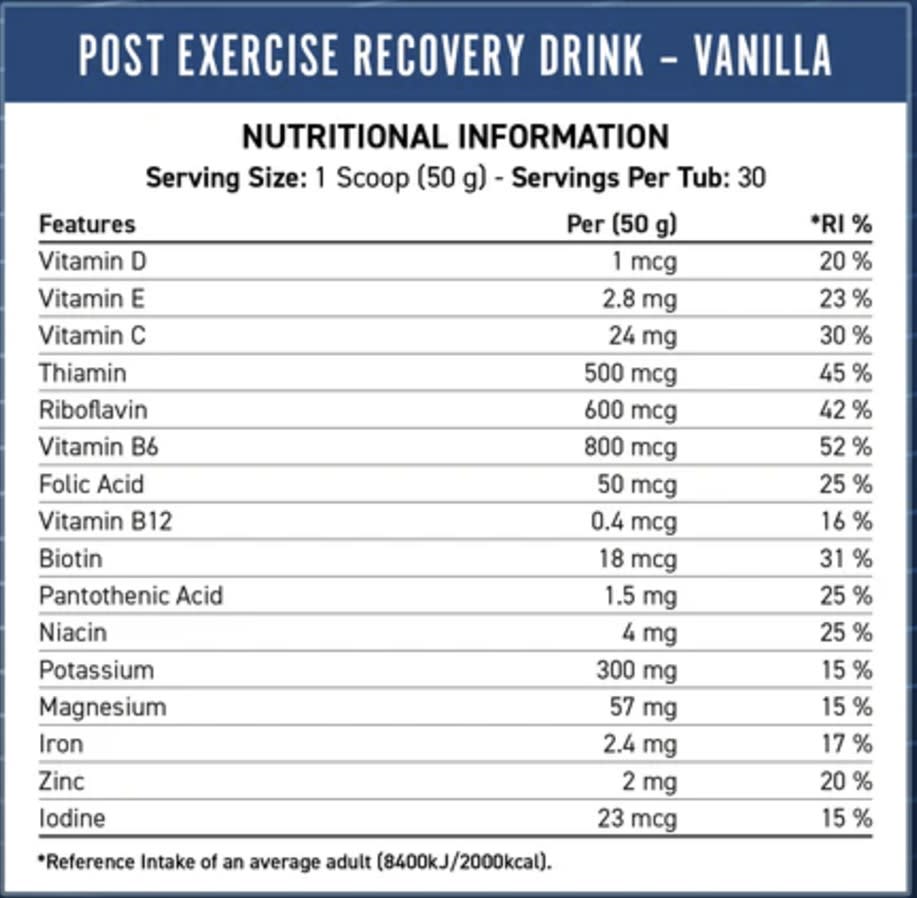 Envase de Endurance Recovery sabor frutilla de 1.5kg.