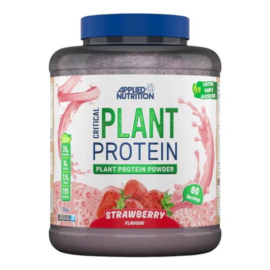 Envase de proteína Critical Plant Protein sabor fresa de Applied Nutrition.