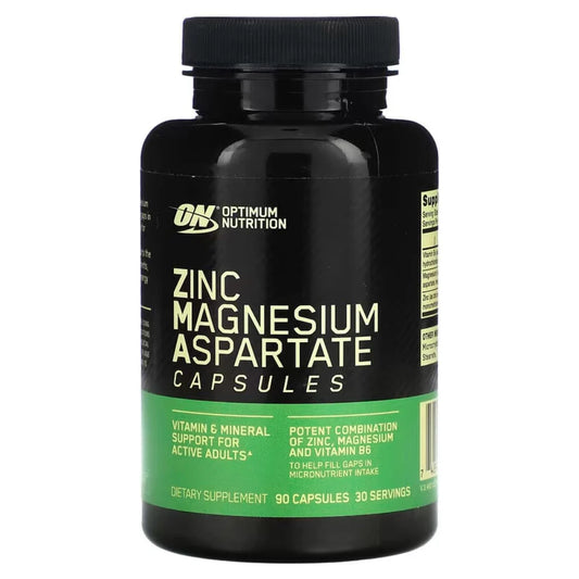 Frasco de ZMA 90 cápsulas de Optimum Nutrition.