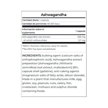Ashwagandha Scitec Nutrition 226mg 60 Cápsulas