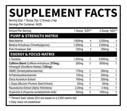 Pre Entreno Dragon Pharma 40 Servicios Algodón de Azúcar