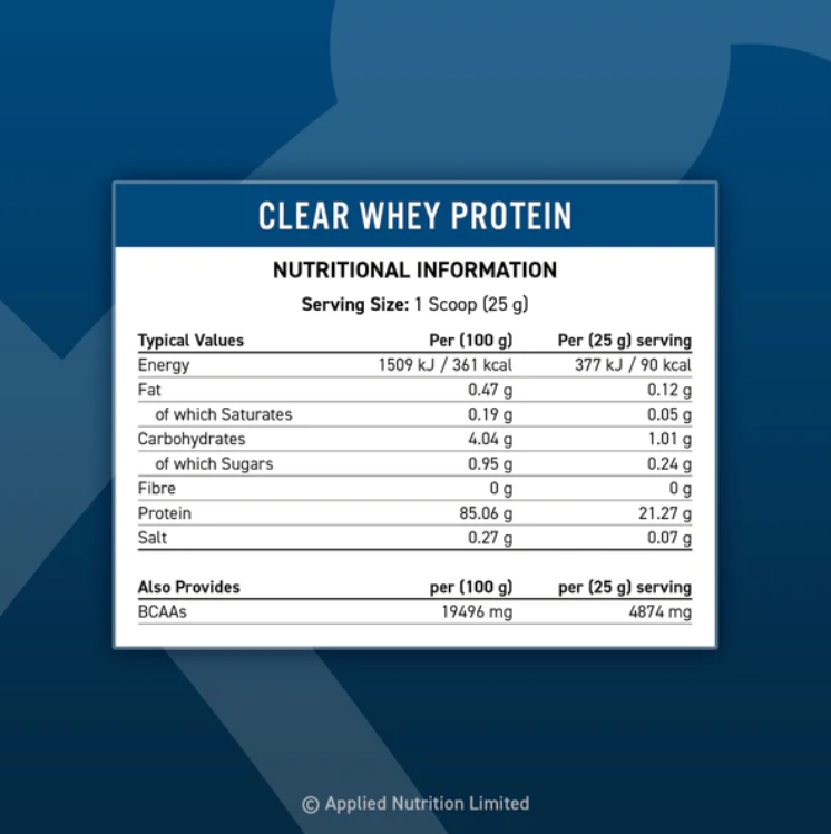 Proteína en Polvo Clear Whey Applied Nutrition 875g Cereza & Manzana