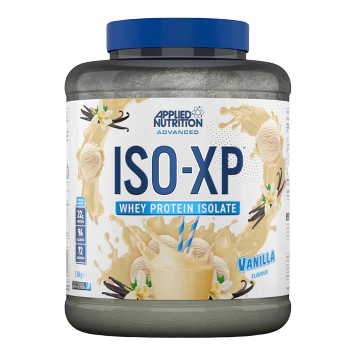 Envase de Proteína ISO-XP de Applied Nutrition sabor vainilla.