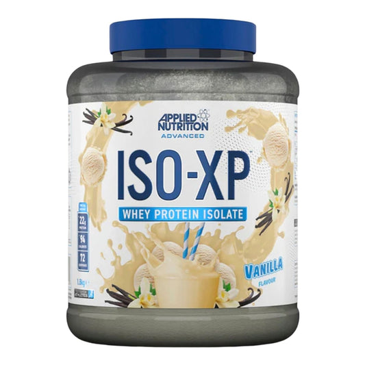 Envase de Proteína ISO-XP de Applied Nutrition sabor vainilla.