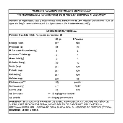 Envase de Proteína Dymatize ISO 100 Cappuccino