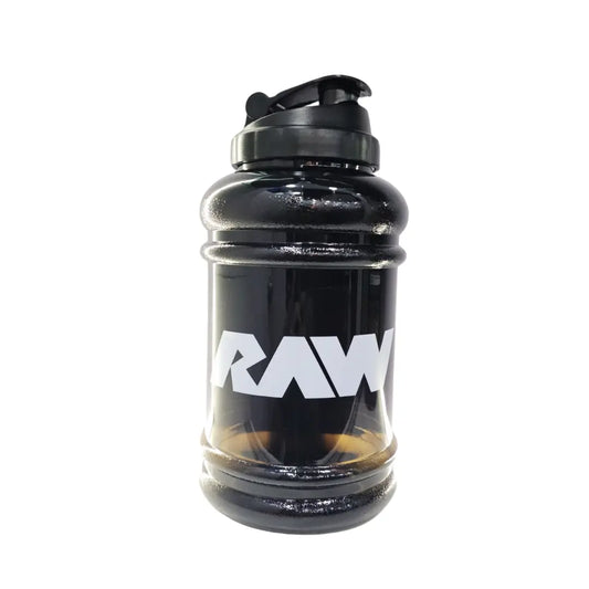 Bidón negro Raw Cbum de 2.2 litros con boca ancha.