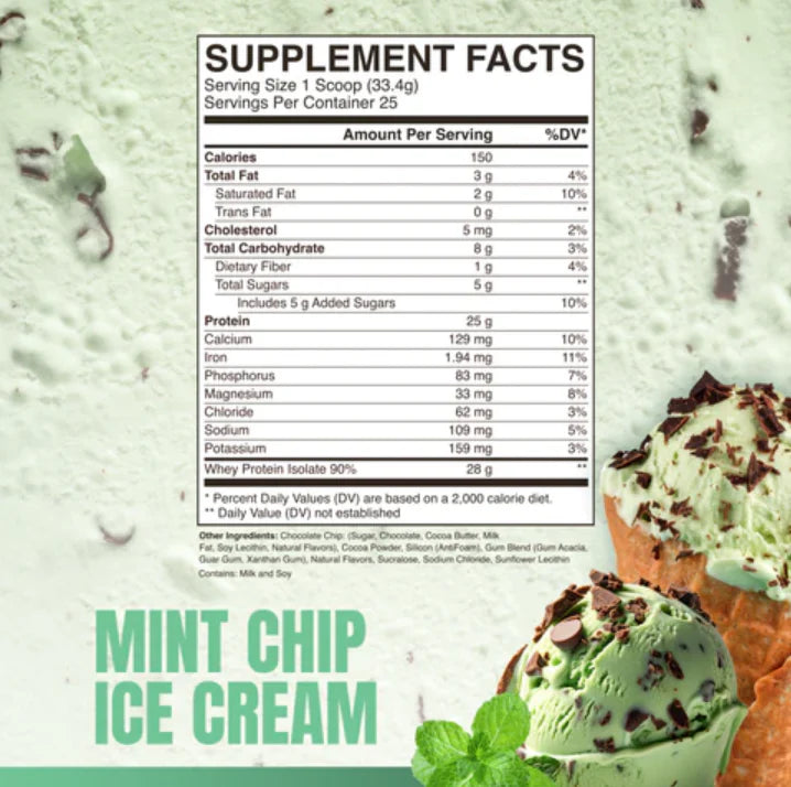 Envase de Proteína Isolate Raw Nutrition sabor Mint Chip