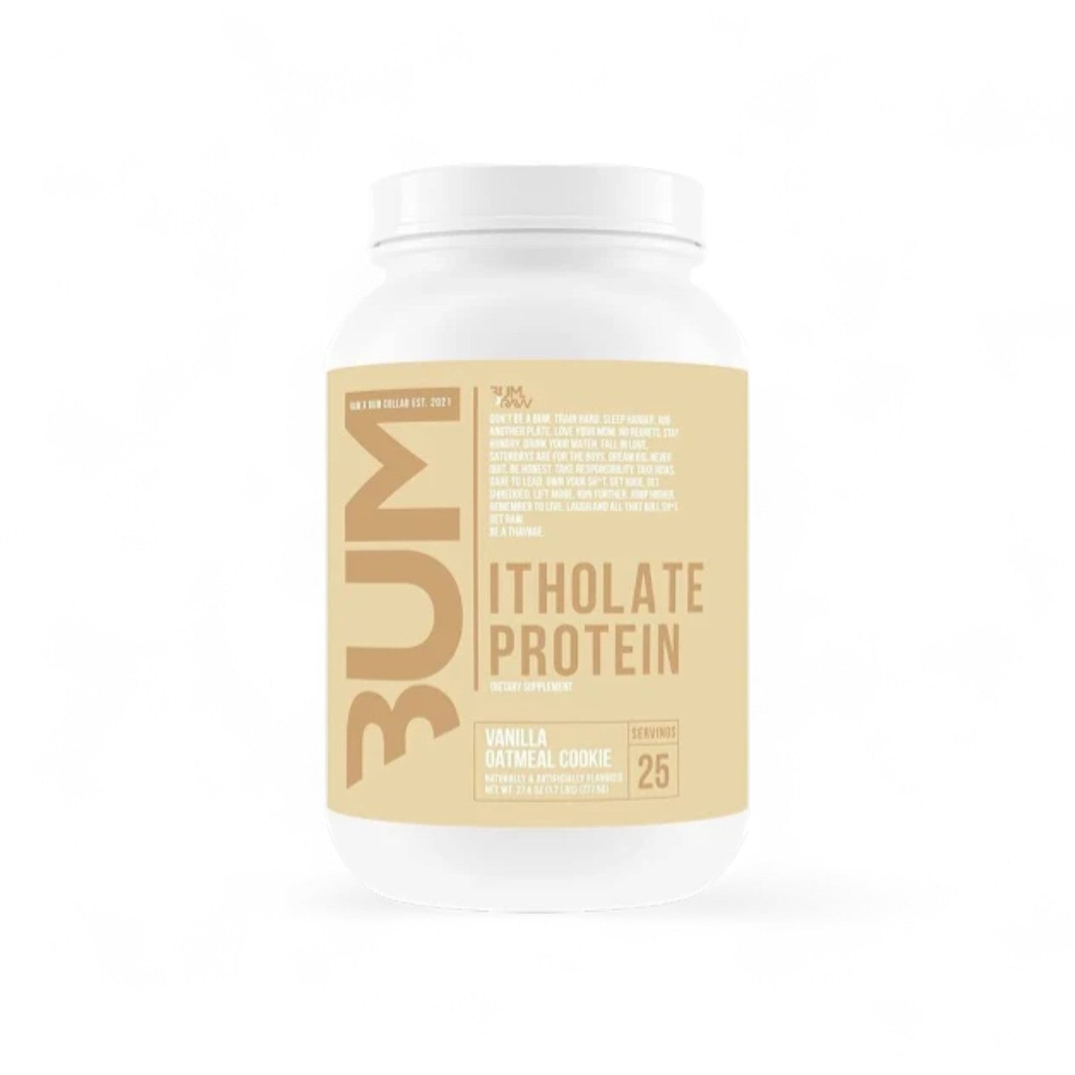 Envase de Proteína Isolate Raw Nutrition sabor vainilla.