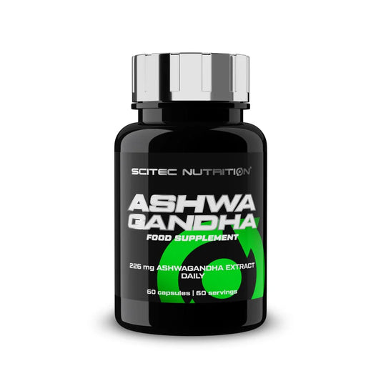 Botella de Ashwagandha Scitec Nutrition 226mg 60 Cápsulas.