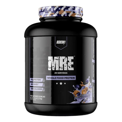 Envase de proteína MRE Redcon1 sabor Blueberry Cobbler.