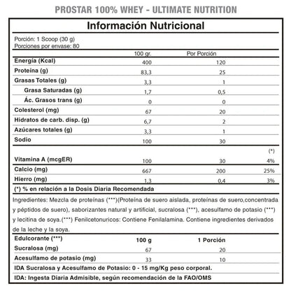 Envase de Proteína Whey Ultimate Nutrition sabor fresa.